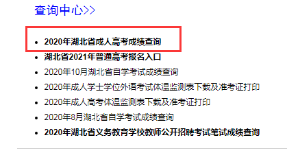 湖北成人高考考试成绩11月20日可查！